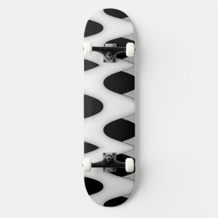 Skate Ondas Pretas e Brancas