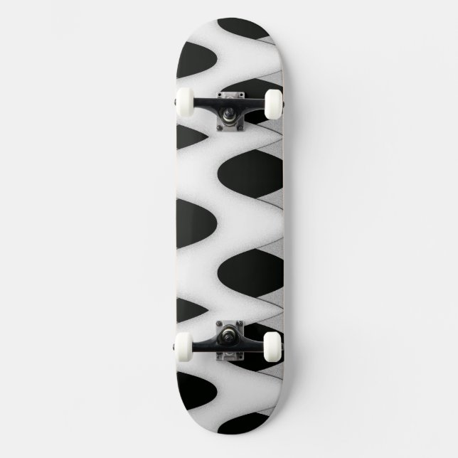 Skate Ondas Pretas e Brancas (Frente)