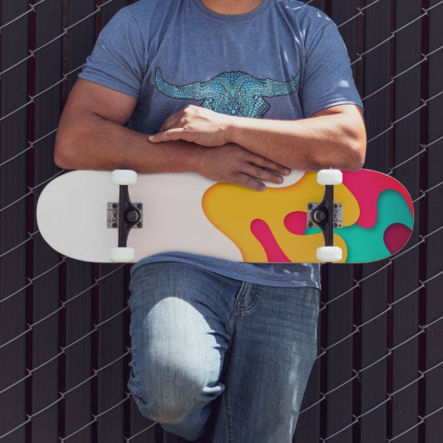 Skate Ondas Retro Camadas Coloridas (Ao ar livre 3)