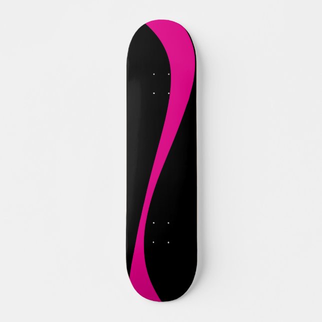 Skate Ondas simples 2 em magenta e preto (Frente)