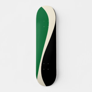 Skate Ondas simples 2 em verde, creme e preto