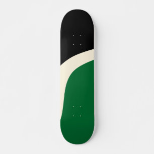 Skate Ondas simples 3 em verde, creme e preto