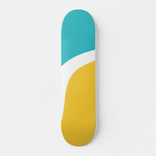 Skate Ondas Simples 3 - Turquesa e Amarelo