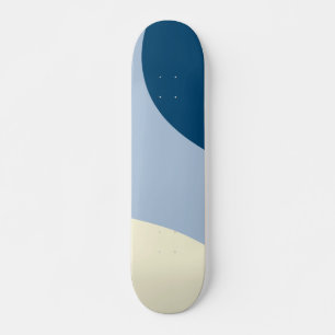 Skate Ondas Simples - Azul Escuro, Azul Claro e Creme