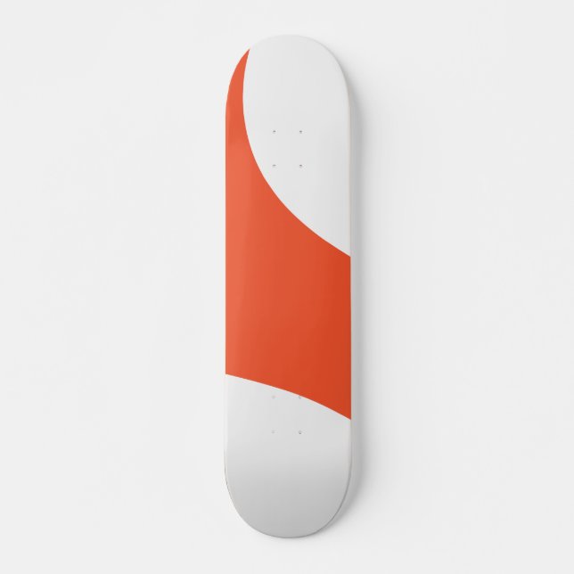 Skate Ondas Simples - Laranja e Branco (Frente)