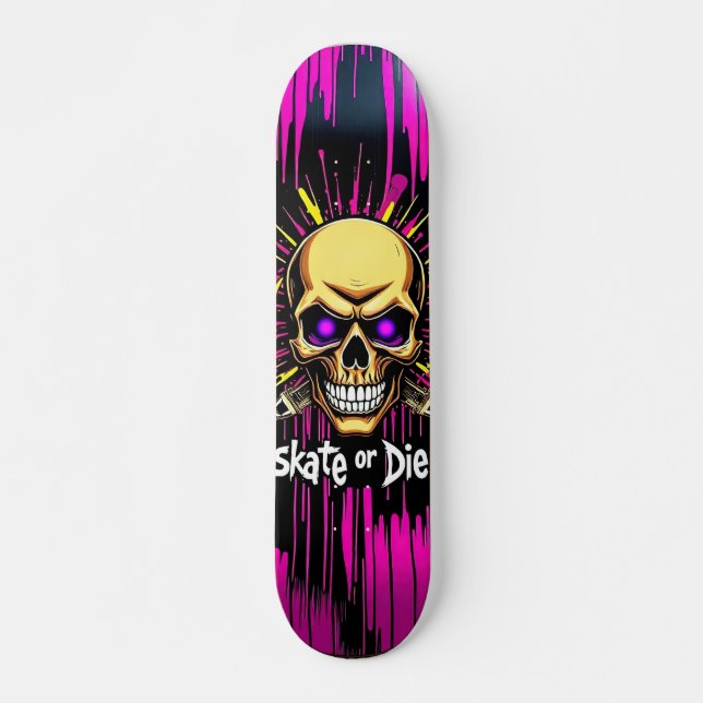 Skate or Die Nº8 - Skateboard Deck - Punk Grunge (Frente)