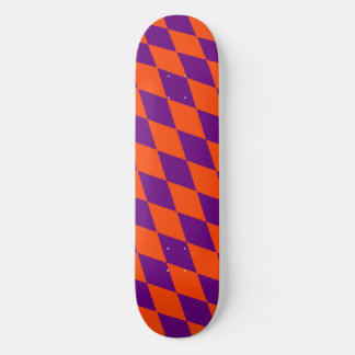 Skate Orange and Purple Harlequin Checkered Design 