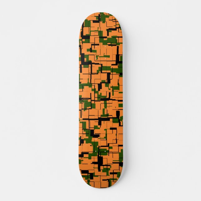 Skate Orange Green Black Digital Camo Pattern (Frente)