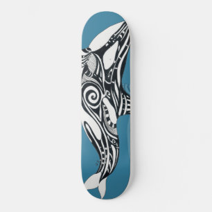 Skate Orca Killer Whale Tlingit Indigo Blue ink