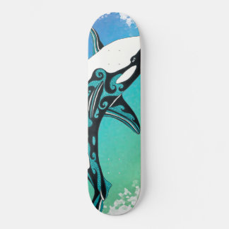 Skate Orca Whale Tribal InkTeal