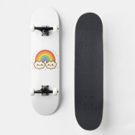 Skate Orgulho Colorido do Arco-Íris Kawaii