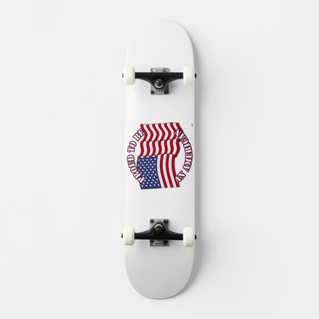Skate Orgulho De Ser Americano Com Bandeira Dos EUA (Frente)