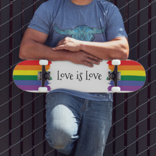 Skate Orgulho gay Rainbow Paint Themed Flag Love
