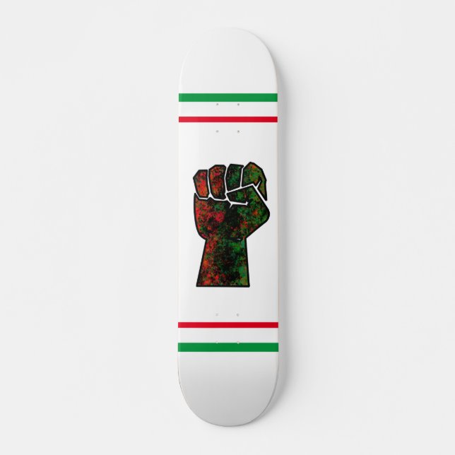 Skate orgulho negro vermelho punho verde pano-africano (Frente)