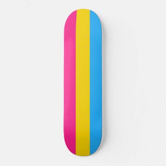 Skate Orgulho Pansexual (Bandeira Pan) (Frente)