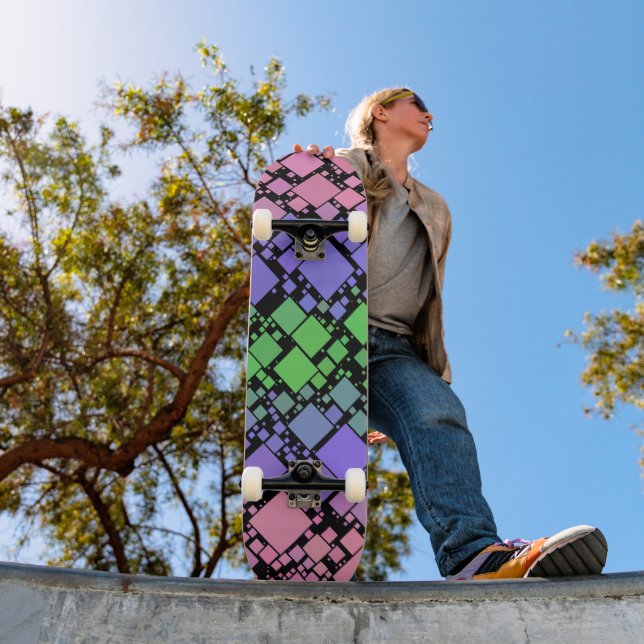 Skate Orgulho Trigênero Groovy Boho Retro Mod Geométrico (Ao ar livre 1)