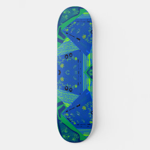 Skate Origami Chintz (L) Azul Verde