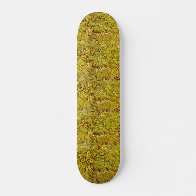 Skate Os esportes lunáticos das flores amarelas de Gogh (Frente)