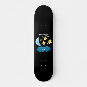 Skate Ótimas estrelas cantoras, lua e desenhos em nuvem