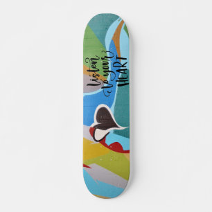 Skate Ouça seu coração Coração Colorida do Grafit