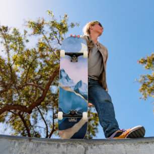 Skate Ouro Celestial Picos Aquarela