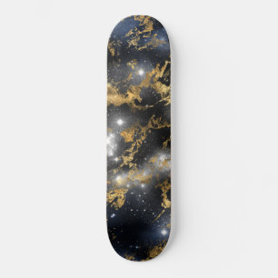 Skate Ouro Marble Dark Starry Night Space Galaxy