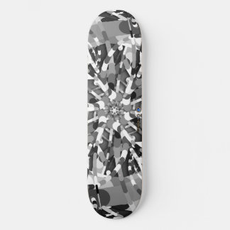 Skate Ovo Primordial - rajada de abstrato preto e branco