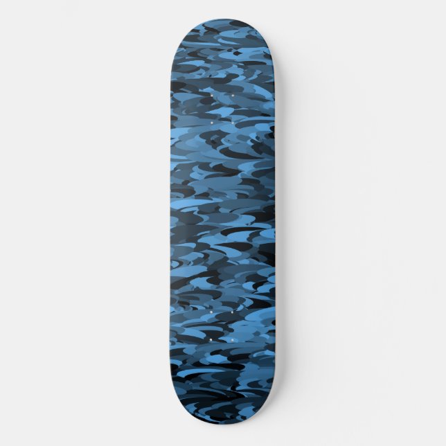 Skate Padrão Abstrato Azul Preto (Frente)