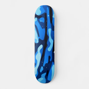 Skate Padrão Abstrato de Camo Azul