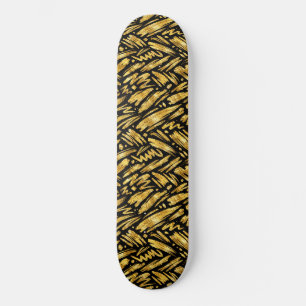 Skate Padrão Abstrato de Folha de Ouro