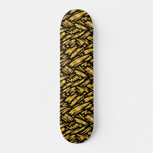 Skate Padrão Abstrato de Folha de Ouro