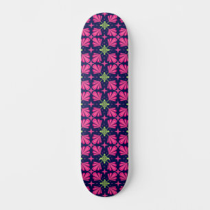 Skate Padrão abstrato de pétalas florais rosa geométrico