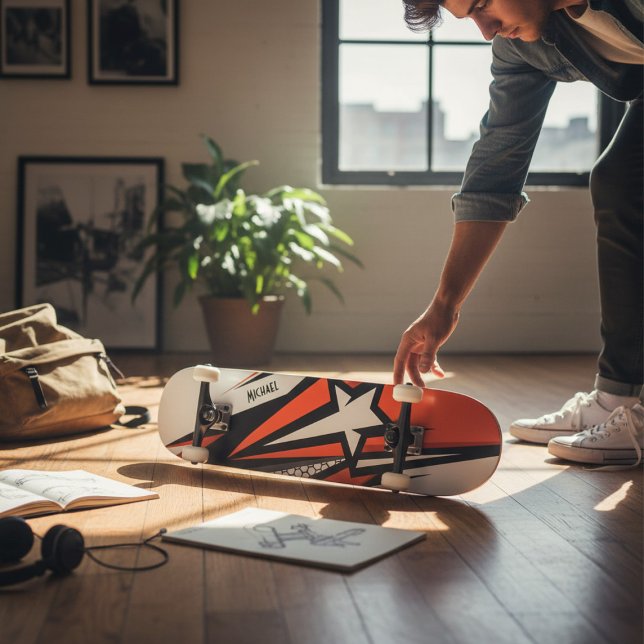 Skate Padrão Abstrato Geométrico Colorido (Criador carregado)