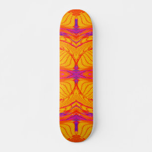 Skate Padrão Abstrato Roxo e Dourado