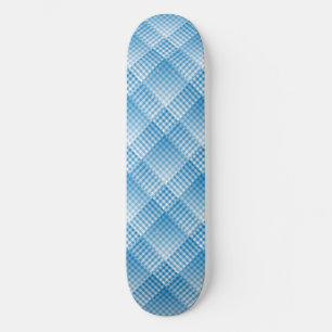 Skate Padrão Abstrato Xadrez Branco Azul