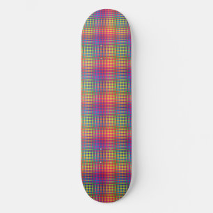 Skate Padrão Abstrato Xadrez Colorido