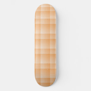 Skate Padrão Abstrato Xadrez Laranja Branco