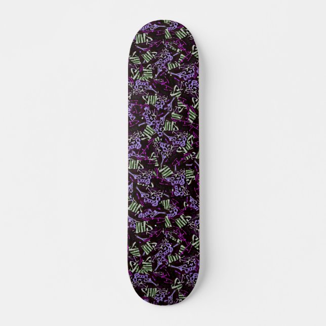 Skate padrão aleatório de colagem de abstrato (Frente)