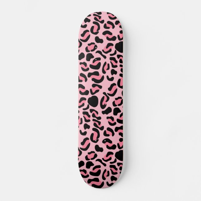 Skate Padrão Animal Rosa Moderno Leopardo (Frente)