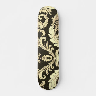 Skate Padrão Antiquado de Flor Castanho
