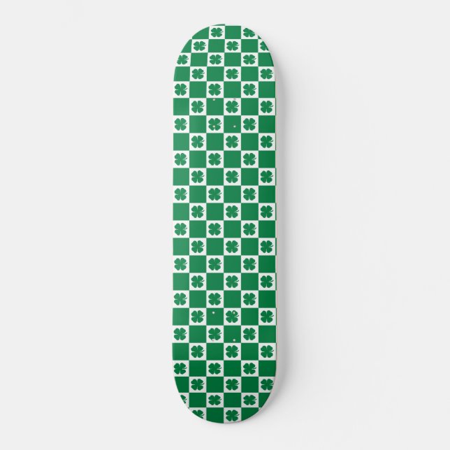 Skate Padrão aproximado de Shamrock verde e branco verif (Frente)