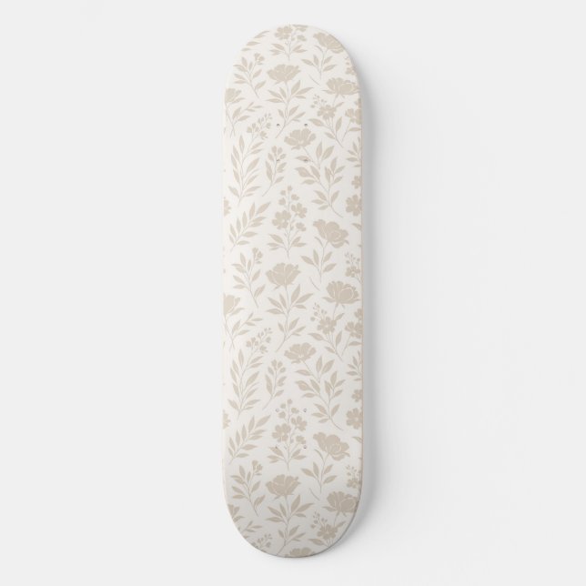 Skate Padrão Botânico Minimalista de Luxo (Frente)