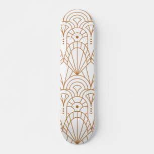 Skate Padrão Branco Dourado da Deco de Arte Moderna lega