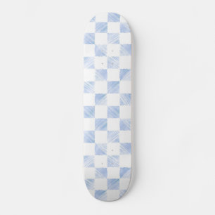 Skate Padrão branco verificado de traços azuis moderno