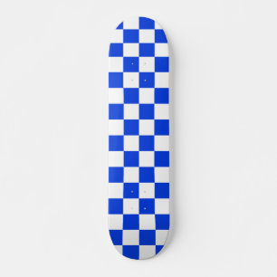 Skate Padrão brilhante azul e branco verificado