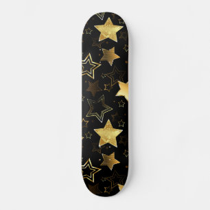 Skate Padrão contínuo com estrelas douradas