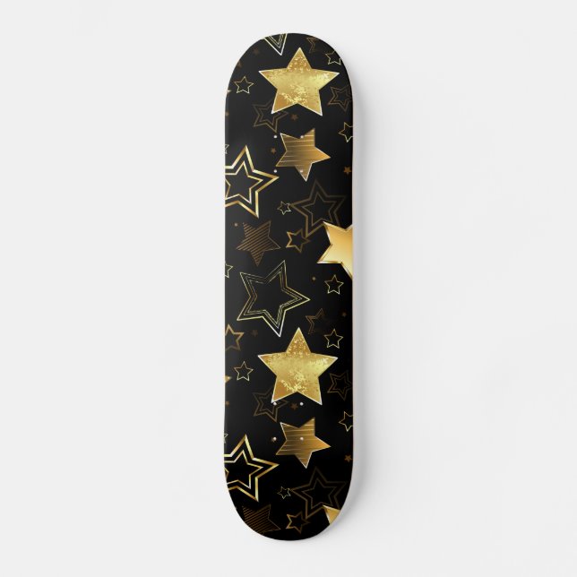 Skate Padrão contínuo com estrelas douradas (Frente)