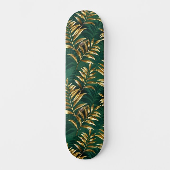 Skate Padrão contínuo com samambaias douradas (Frente)