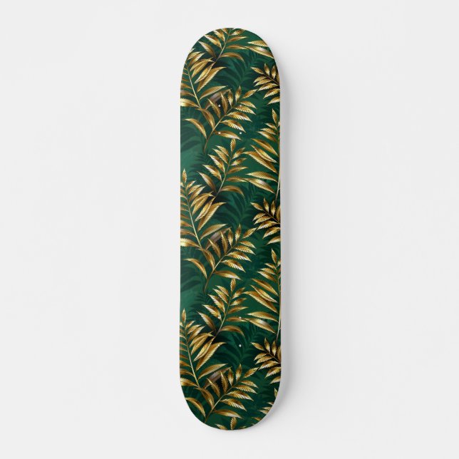 Skate Padrão contínuo com samambaias douradas (Frente)
