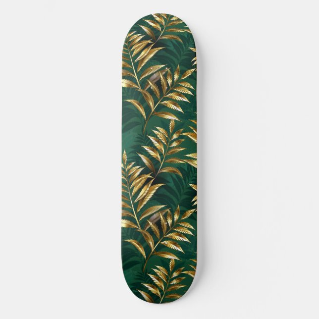Skate Padrão contínuo com samambaias douradas (Frente)